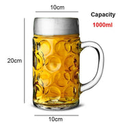 Large Beer Glass Mug Thick Crystal Glasses - La Costa Azul Foods Co