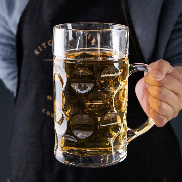 Large Beer Glass Mug Thick Crystal Glasses - La Costa Azul Foods Co