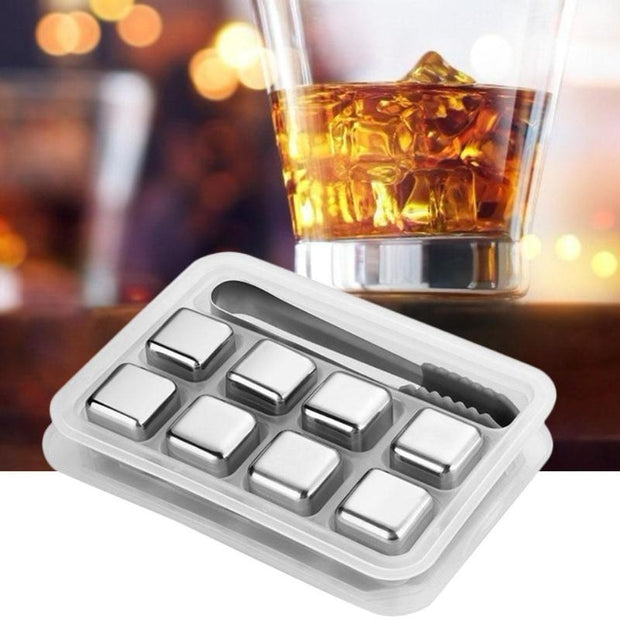 WHISKEY COOLER STAINLESS STEEL ICE CUBES - La Costa Azul Foods Co